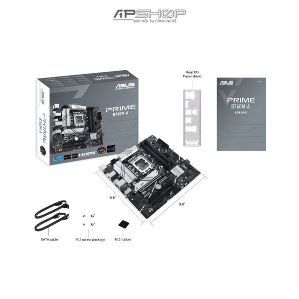 Mainboard Asus Prime B760M-A D5 (Intel B760/ Socket 1700 / M-ATX/ 4 khe ram/ DDR5/ 2.5 Gigabit LAN) | Chính hãng