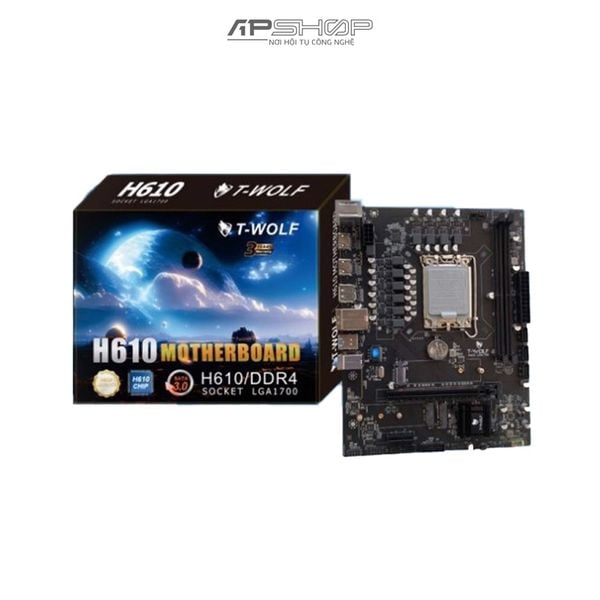 Mainboard máy tính hiệu T-Wolf H610 | Socket LGA1700 | Chính hãng