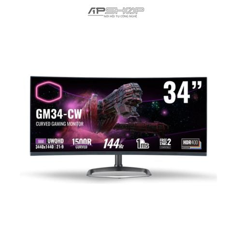 Màn hình CoolerMaster GM34-CW OC 165Hz Cong | Chính hãng