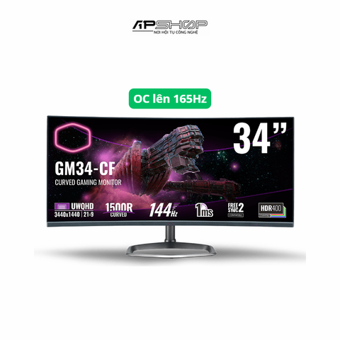 Màn hình CoolerMaster GM34-CW OC 165Hz Cong | Chính hãng