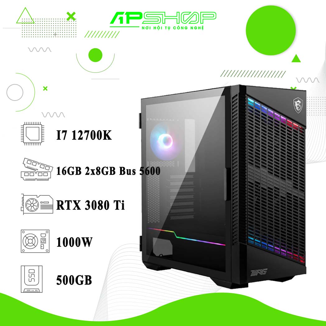 Máy tính APS RTX 3080 Ti i7 12700K Gen 12 DDR5 | Chính hãng