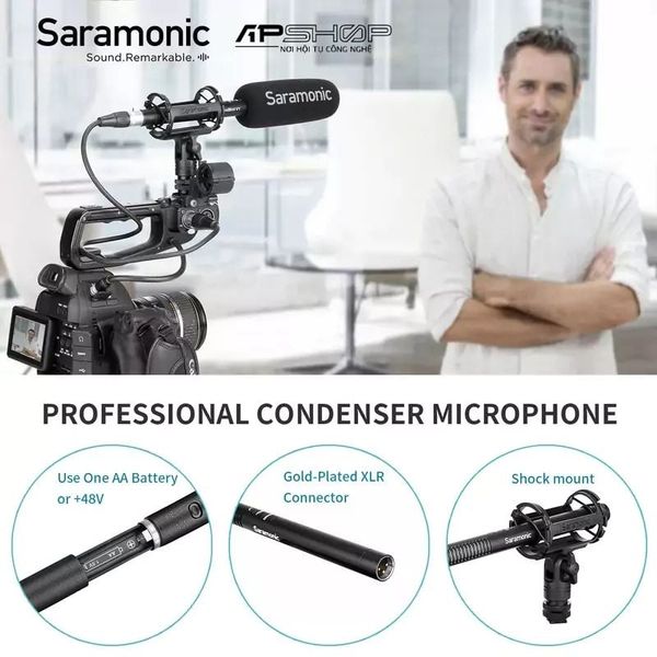 Micro Saramonic Shotgun SoundBird V1 cho máy ảnh và máy quay phim