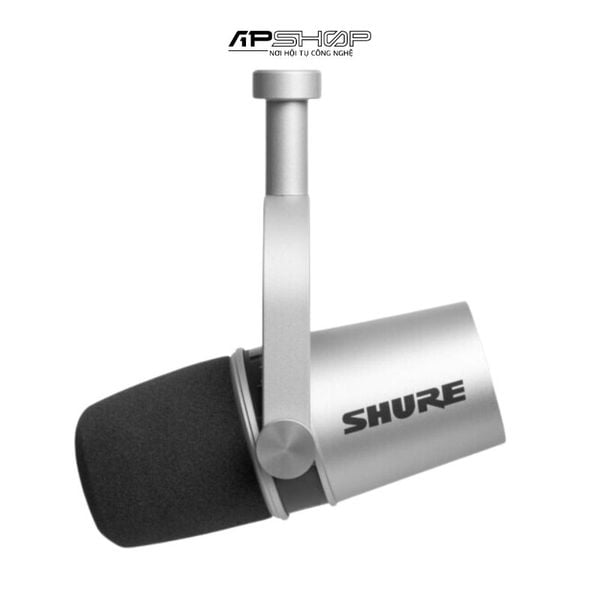 Micro thu âm chuyên podcast cổng USB Shure MV7 màu bạc