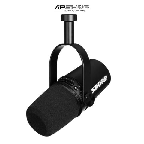 Micro thu âm chuyên podcast cổng USB Shure MV7 màu đen