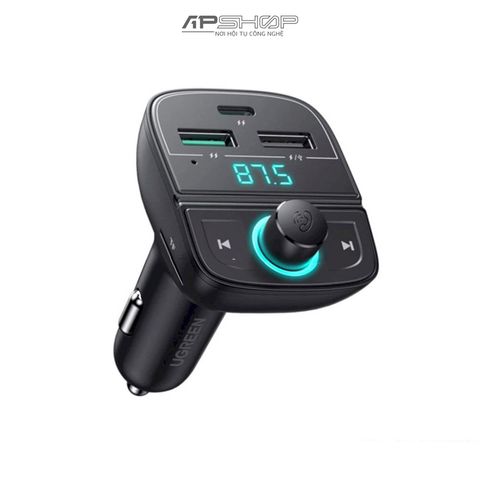 Cóc Sạc UGREEN Bluetooth Car Charger (5.0+PD+QC3.0+USB Flash Drive+TF) (Black）80910