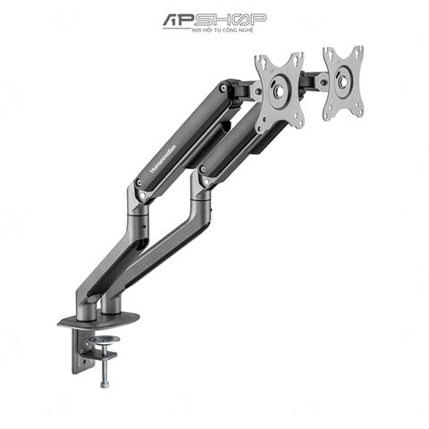Giá treo màn hình Human Motion T6 Pro Dual 2 màn 17-32" Vesa 75-100mm tối đa 9kg | Chính hãng