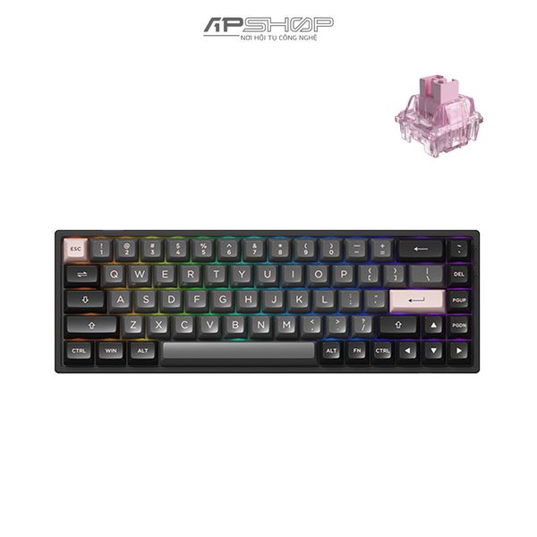 Bàn phím AKKO 3068B Black & Pink 3 Mod RGB | Hotswap | Chính hãng