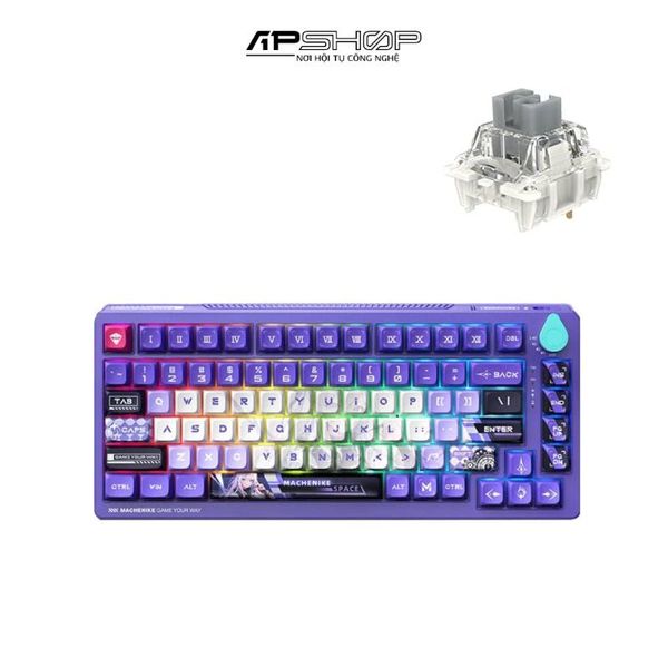 Bàn Phím Cơ Machenike K600T-B82 White Violet RGB | 3 Mod | Hotswap 3 Pin