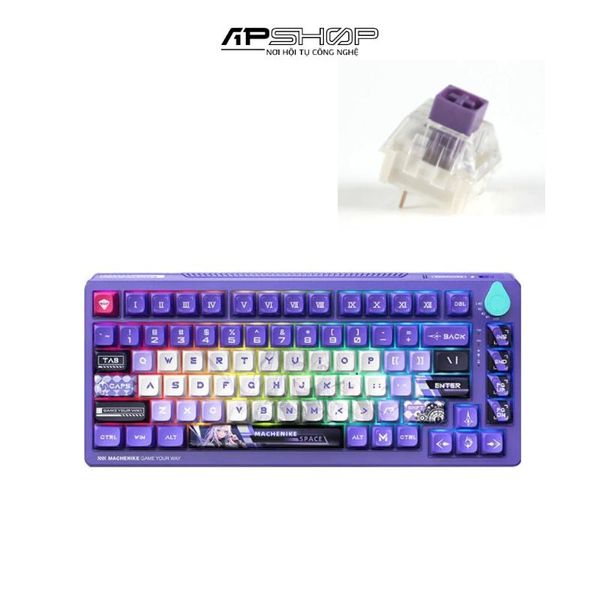 Bàn Phím Cơ Machenike K600T-B82 White Violet RGB | 3 Mod | Hotswap 3 Pin