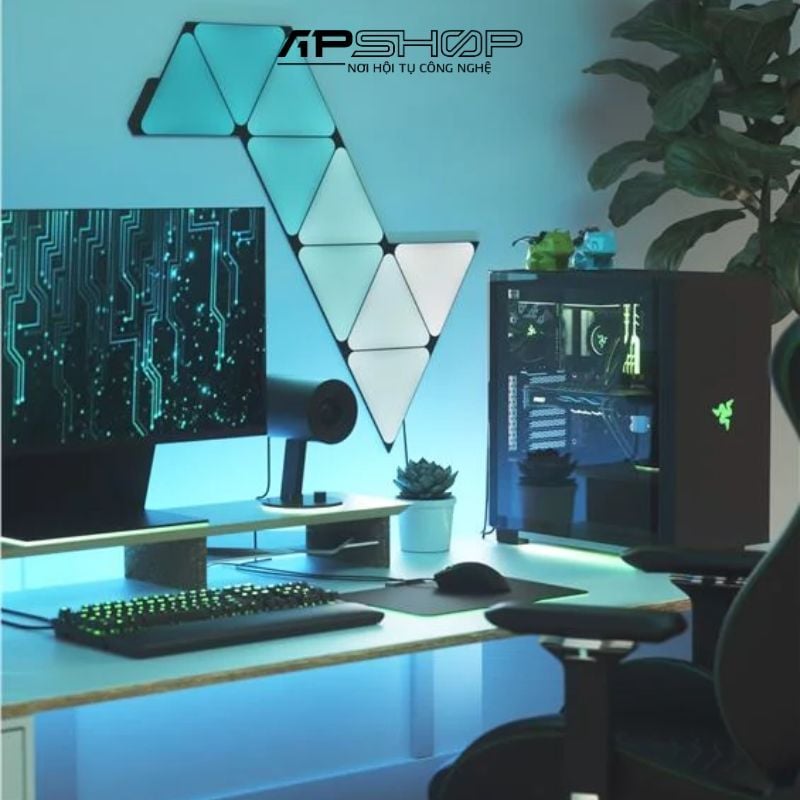 Đèn thông minh Nanoleaf Shapes Tam Giác 9 ô đèn (bộ khởi động) - đen