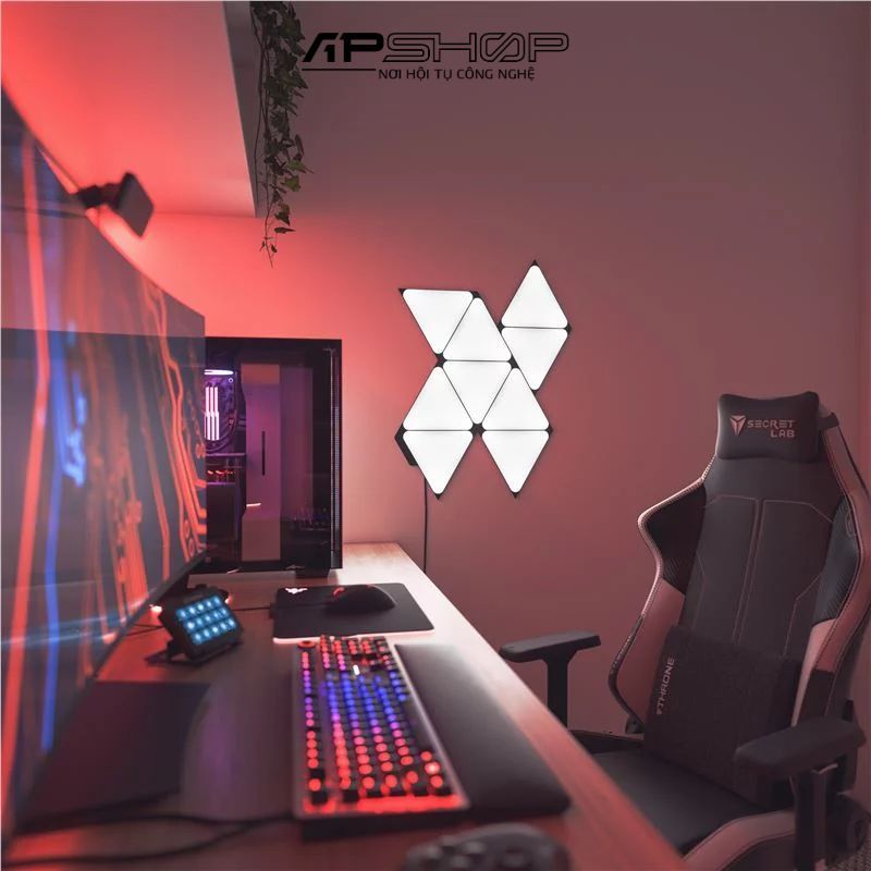 Đèn thông minh Nanoleaf Shapes Tam Giác 9 ô đèn (bộ khởi động) - đen