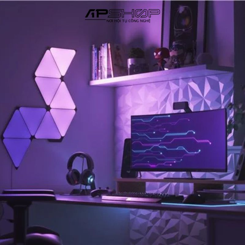 Đèn thông minh Nanoleaf Shapes Tam Giác 9 ô đèn (bộ khởi động) - đen