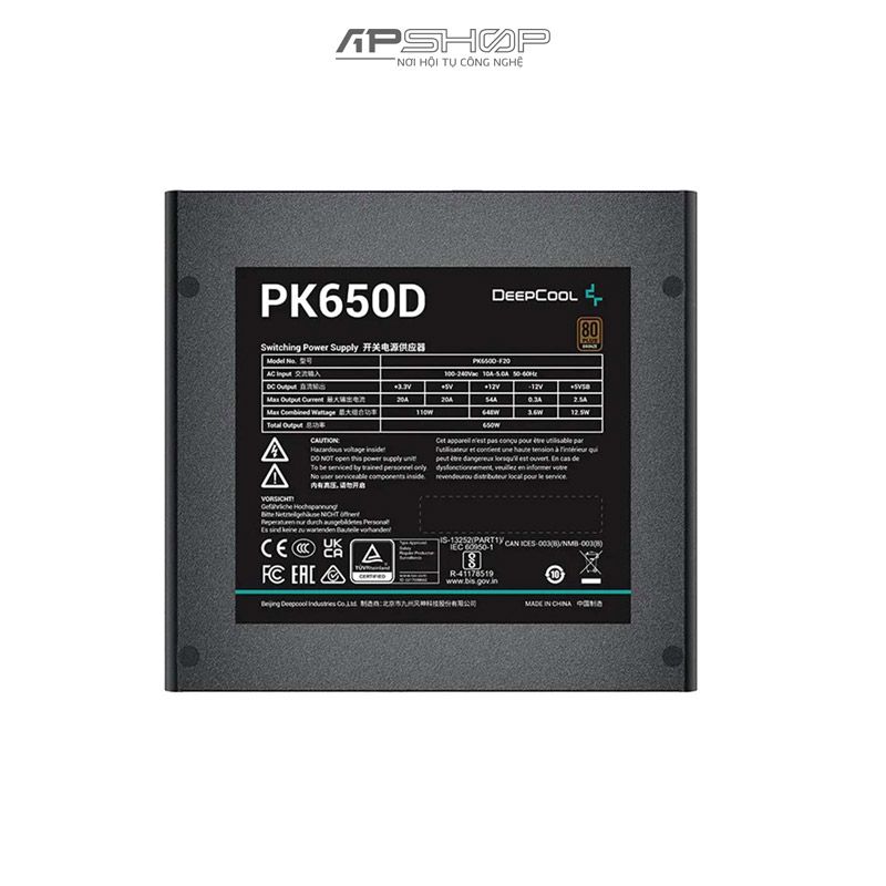 Nguồn Deepcool PK650D 650w 80 Plus Bronze | Chính hãng – APSHOP.VN