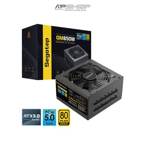Nguồn Segotep GM850W Black 80 Plus Gold Fully Modular PCIE 5.0 ATX 3.0 | Chính hãng