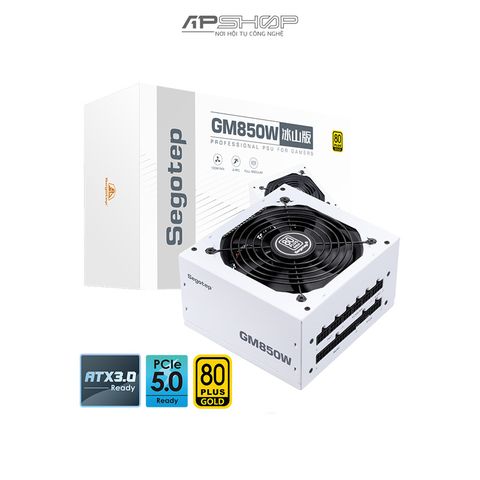 Nguồn Segotep GM850W White 80 Plus Gold Fully Modular PCIE 5.0 ATX 3.0 | Chính hãng