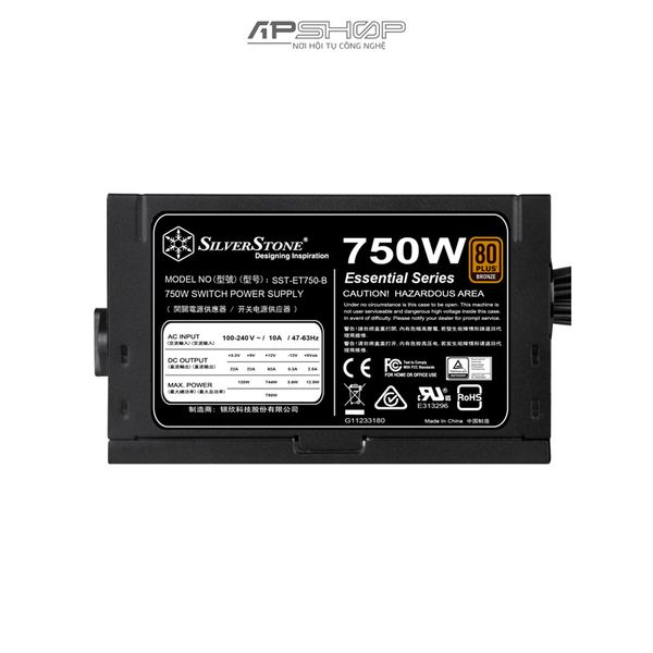 Nguồn SilverStone SST-ET750-B 80 PLUS Bronze 750W | Chính hãng