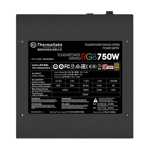 Nguồn Thermaltake Toughpower Grand RGB 750W 80 Plus Gold