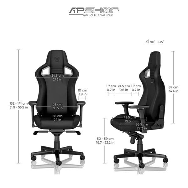 Ghế Noblechairs Epic Black Edition PU Leather Germany | Chính hãng