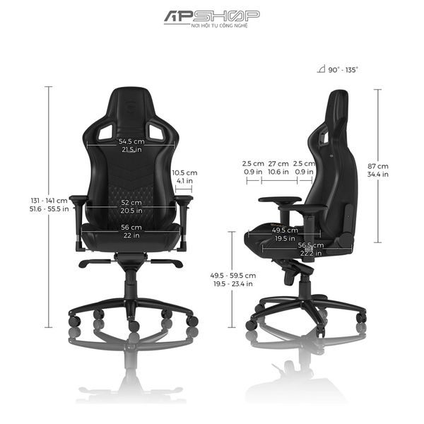 Ghế Noblechairs Epic Real Leather Black | Chính hãng