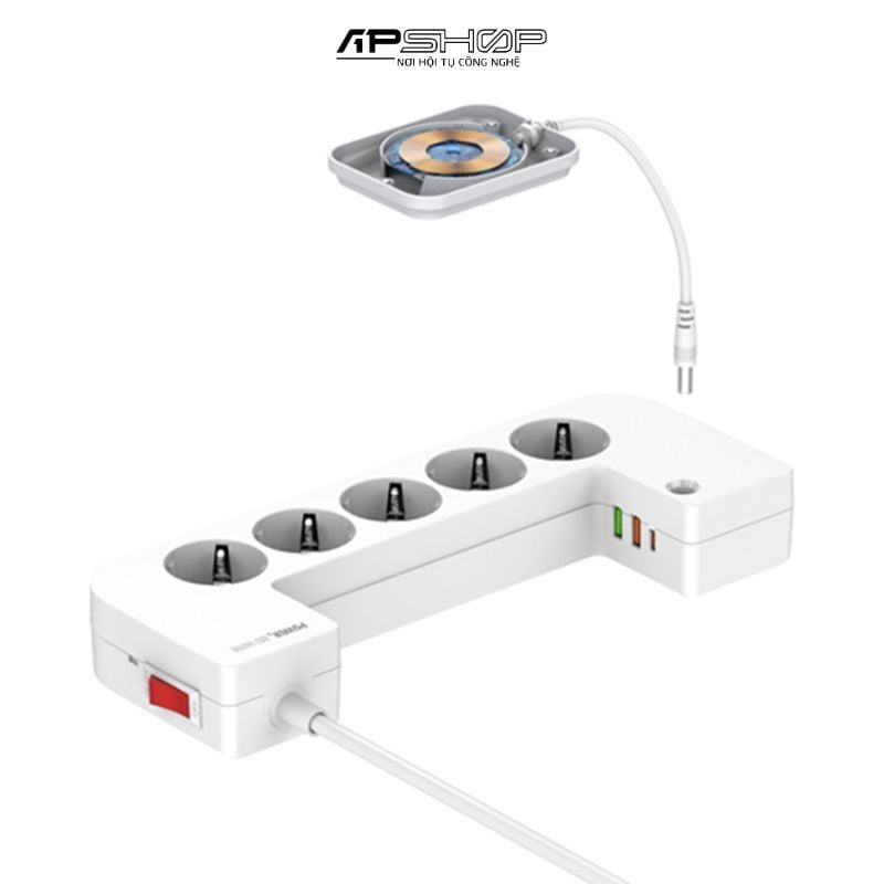 Ổ Cắm Điện Đa Năng Kiêm Sạc Không Dây LDNIO SN5311W