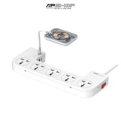 Ổ Cắm Điện Đa Năng Kiêm Sạc Không Dây LDNIO SN5311W | 5 Chấu | 3 USB A