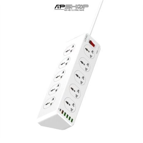 Ổ Cắm Điện Đa Năng LDNIO SC10610 | 10 Chấu | 5 USB A | 1 USB C
