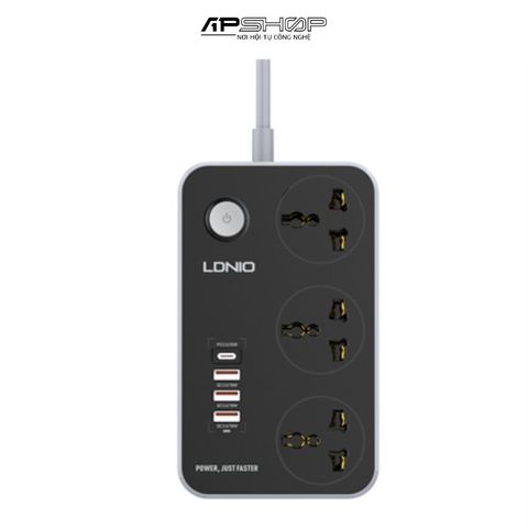 Ổ Cắm Điện Đa Năng LDNIO SC3412 | 2 Chấu | 3 USB A | 1 USB C