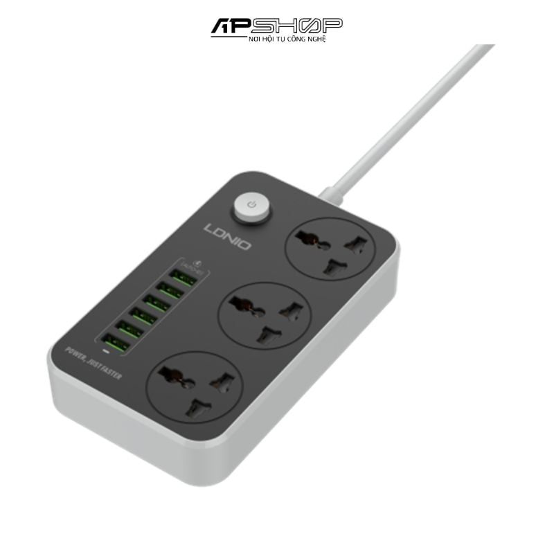 Ổ Cắm Điện Đa Năng LDNIO SC3604 | 3 Chấu | 6 USB A