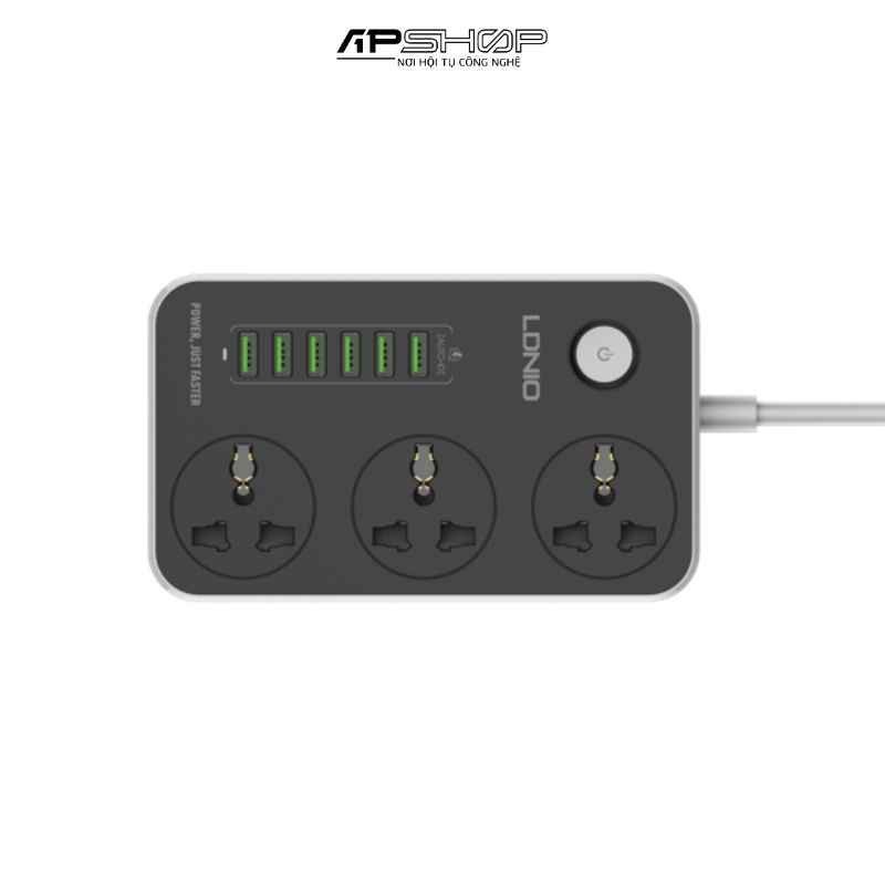 Ổ Cắm Điện Đa Năng LDNIO SC3604 | 3 Chấu | 6 USB A