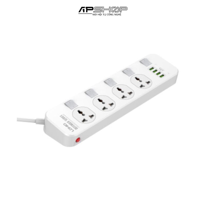 Ổ Cắm Điện Đa Năng LDNIO SC4408 | 4 Chấu | 4 USB A