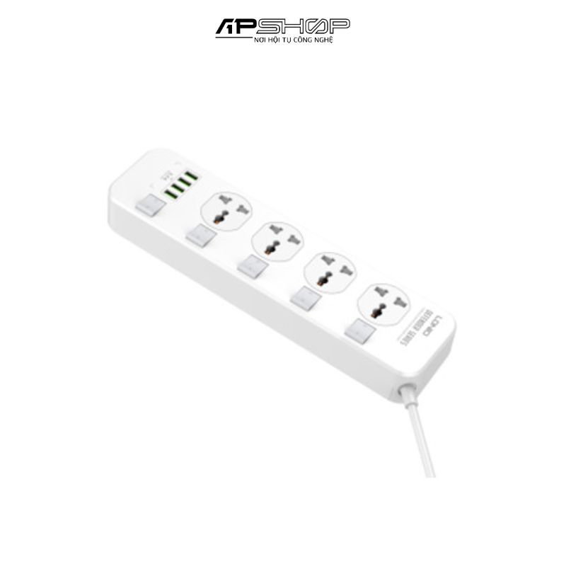 Ổ Cắm Điện Đa Năng LDNIO SC4408 | 4 Chấu | 4 USB A