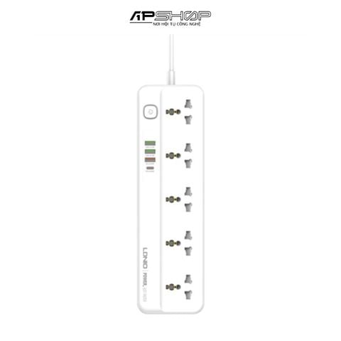 Ổ Cắm Điện Đa Năng LDNIO SC5415 | 5 Chấu | 3 USB A | 1 USB C
