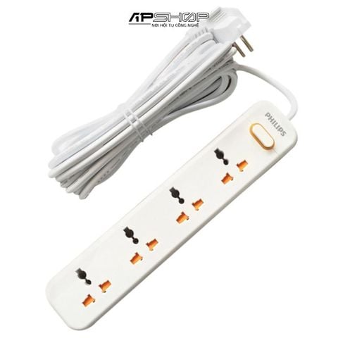 Ổ Cắm Điện Philips SPN1248WB  3M  4 ổ cắm 3 chân  Công tắc chung