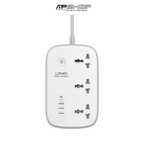 Ổ Cắm Điện Thông Minh LDNIO SCW3451 | 3 Chấu | 3 USB A | 1 USB C