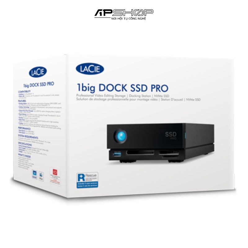 Ổ Cứng Chuyên Dụng Lacie 1BIG 2TB Thunderbolt 3 Rescue | 3.5