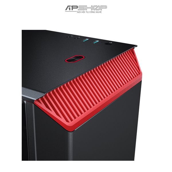 Phanteks Eclipse P300 Mid Tower Tempered Glass Black/ Red