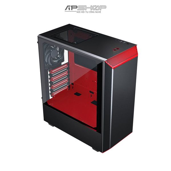 Phanteks Eclipse P300 Mid Tower Tempered Glass Black/ Red