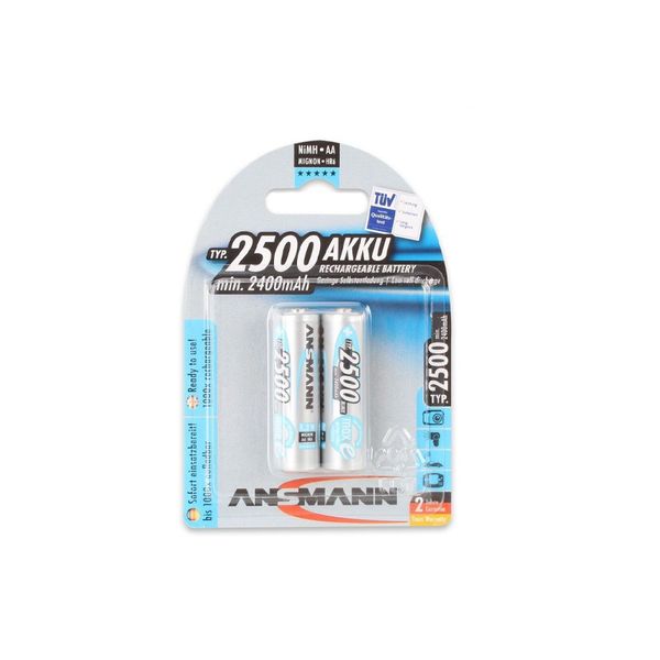 Pin sạc Ansman AA2500mAh 1.2v maxE Vỉ 2 viên