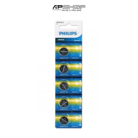 Pin Lithium 50mAh Philips CR1616P5B | Vỉ 5 viên | Điện thế: 3.0V