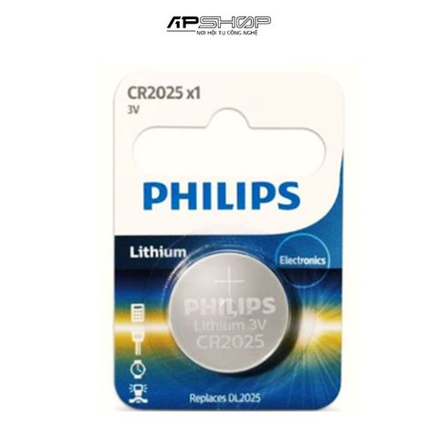 Pin Lithium Philips CR2025 | Vỉ 5 viên | Điện thế: 3.0V