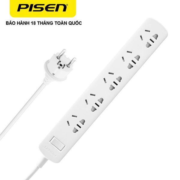 Ổ điện Pisen PSCXB 01A 5 ổ cắm dây 1.8m