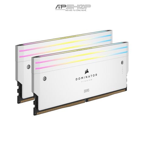 Ram Corsair DDR5 Bus 6400 32GB 2x16GB | DOMINATOR TITANIUM White RGB | 1.4V | Chính hãng