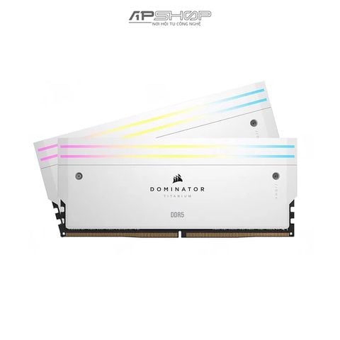 Ram Corsair DDR5 Bus 6400 64GB 2x32GB | DOMINATOR TITANIUM White RGB | 1.4V | Chính hãng