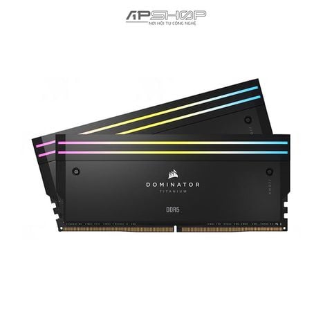 Ram Corsair DDR5 Bus 6400 64GB 2x32GB | DOMINATOR TITANIUM Black RGB | 1.4V | Chính hãng