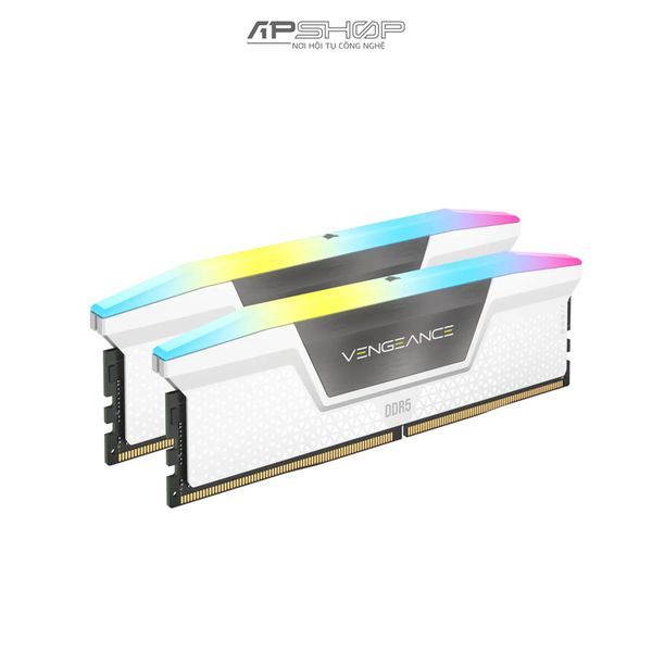 Ram Corsair Vengeance RGB White 32GB (2 x 16GB) Bus 5200 C40 DDR5 | Chính hãng