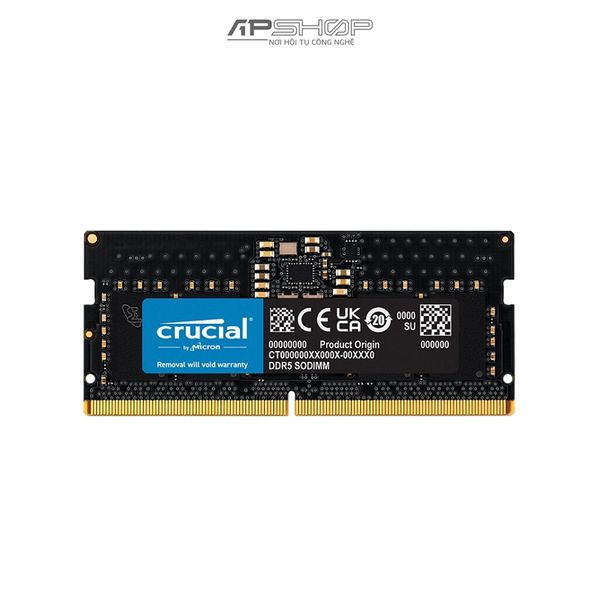 Ram Laptop hiệu Crucial 8GB 1x8GB DDR5 Bus 4800 SODIMM CL40 | Chính hãng