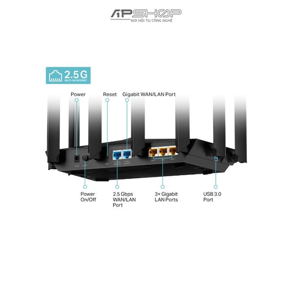 Router TP-Link Archer AX80 WIFI 6 băng tần kép AX6000 2.5GbE | Chính hãng