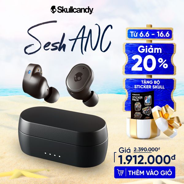 Tai nghe SKULLCANDY True Wireless SESH ANC | Chính hãng