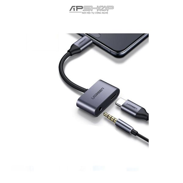 Sound Adapter UGREEN 2 Ports USB-C Hub + 3.5mm Audio CM193