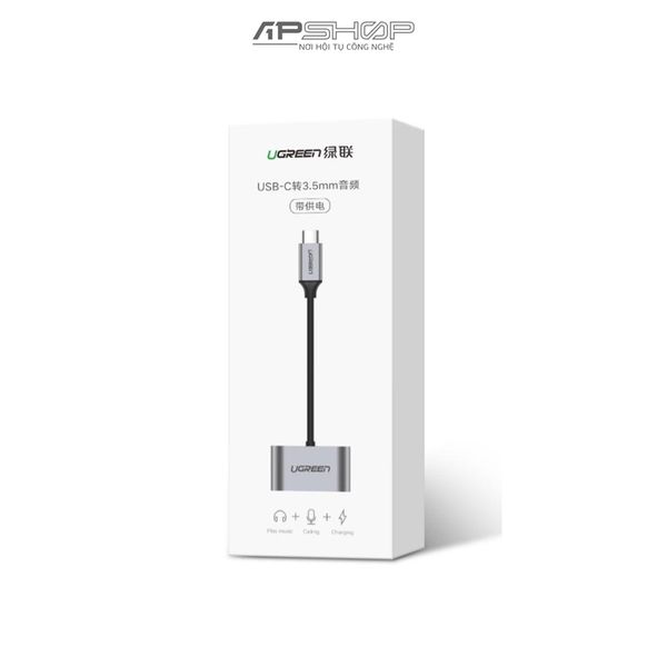 Sound Adapter UGREEN 2 Ports USB-C Hub + 3.5mm Audio CM193